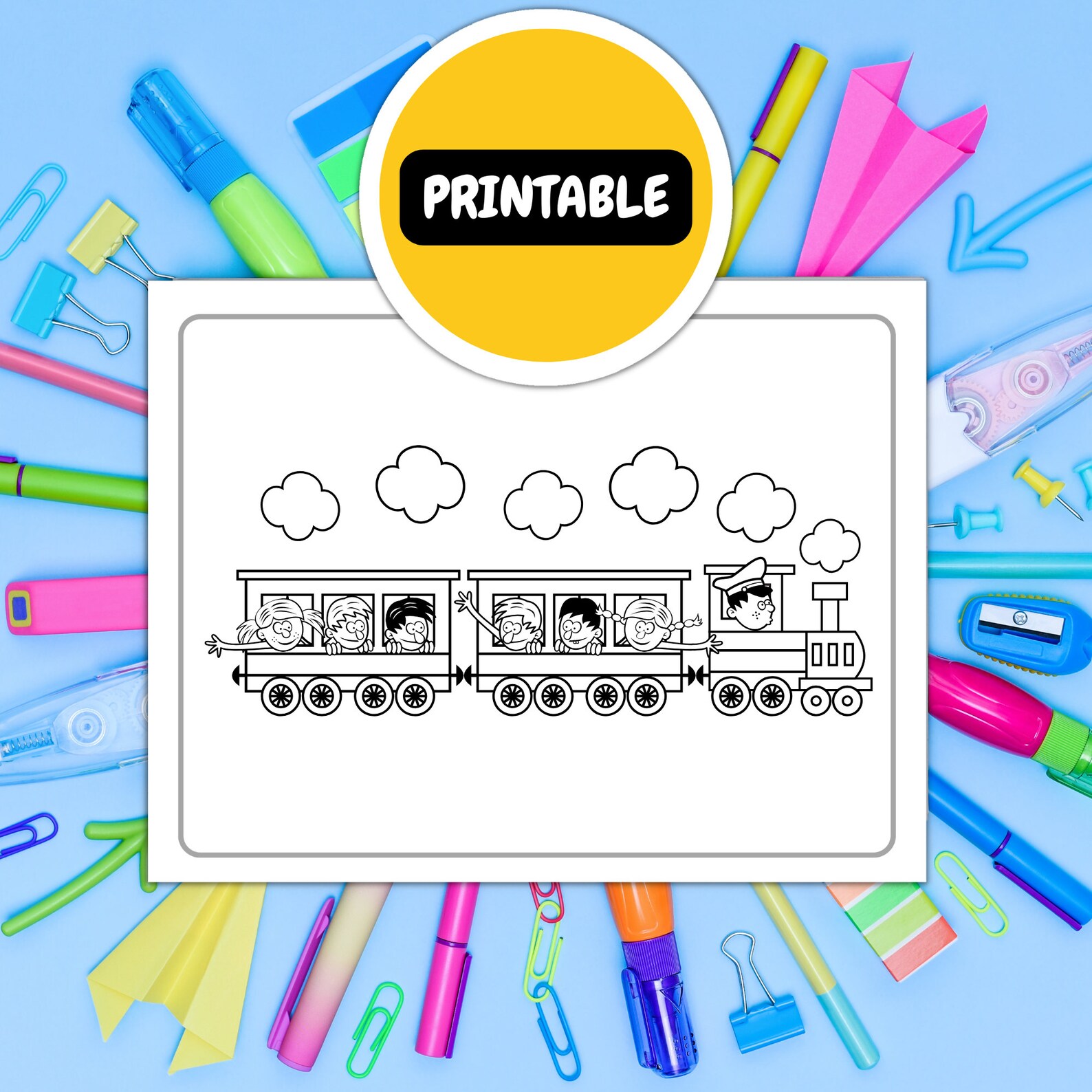 Trains Coloring Pages for Kids Ages 4-8 by Inkhorse Publishing | Kids ...
