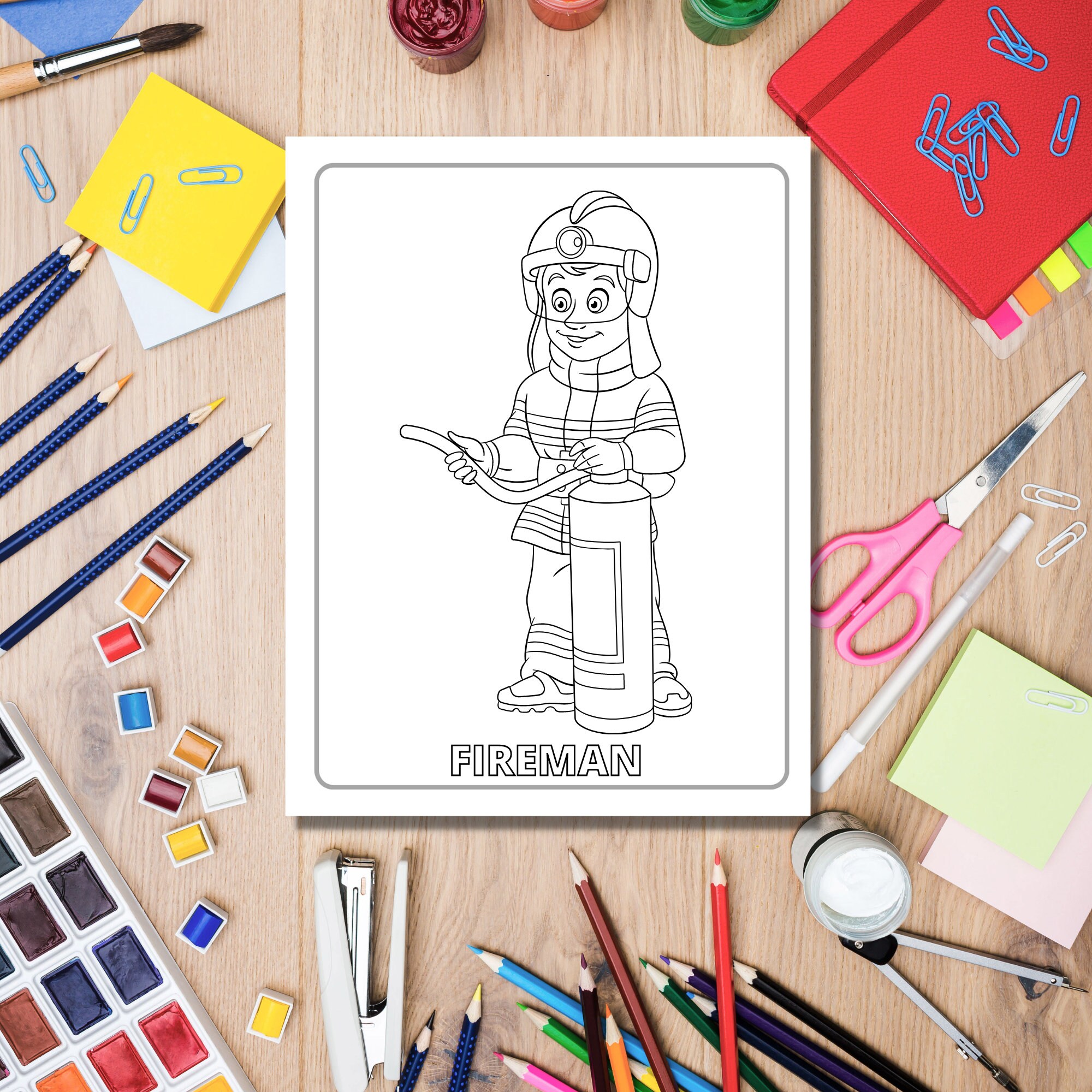 Community Helpers Coloring Pages for Kids Ages 4-8 by Inkhorse ...