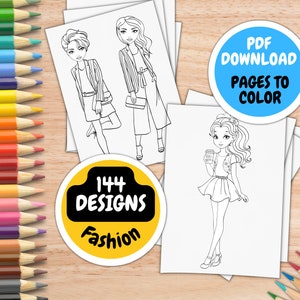 Fashion Coloring Pages For Girls Ages 8-12 by inkHORSE Publishing | Girls Coloring Book with 144 Digital Coloring Pages (PDF Download)