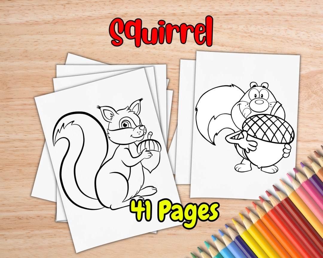 Squirrel Coloring Pages for Kids Ages 4-8 by Inkhorse Publishing | Kids ...