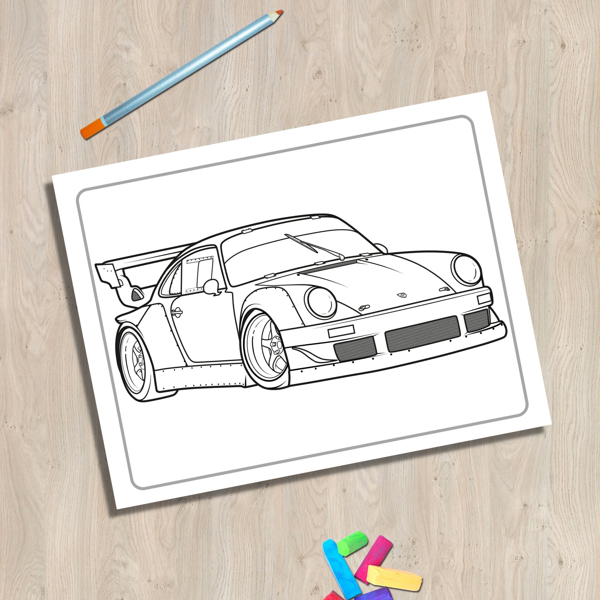 Sport Cars Coloring Pages for Kids | Printable Coloring Book With 50 ...