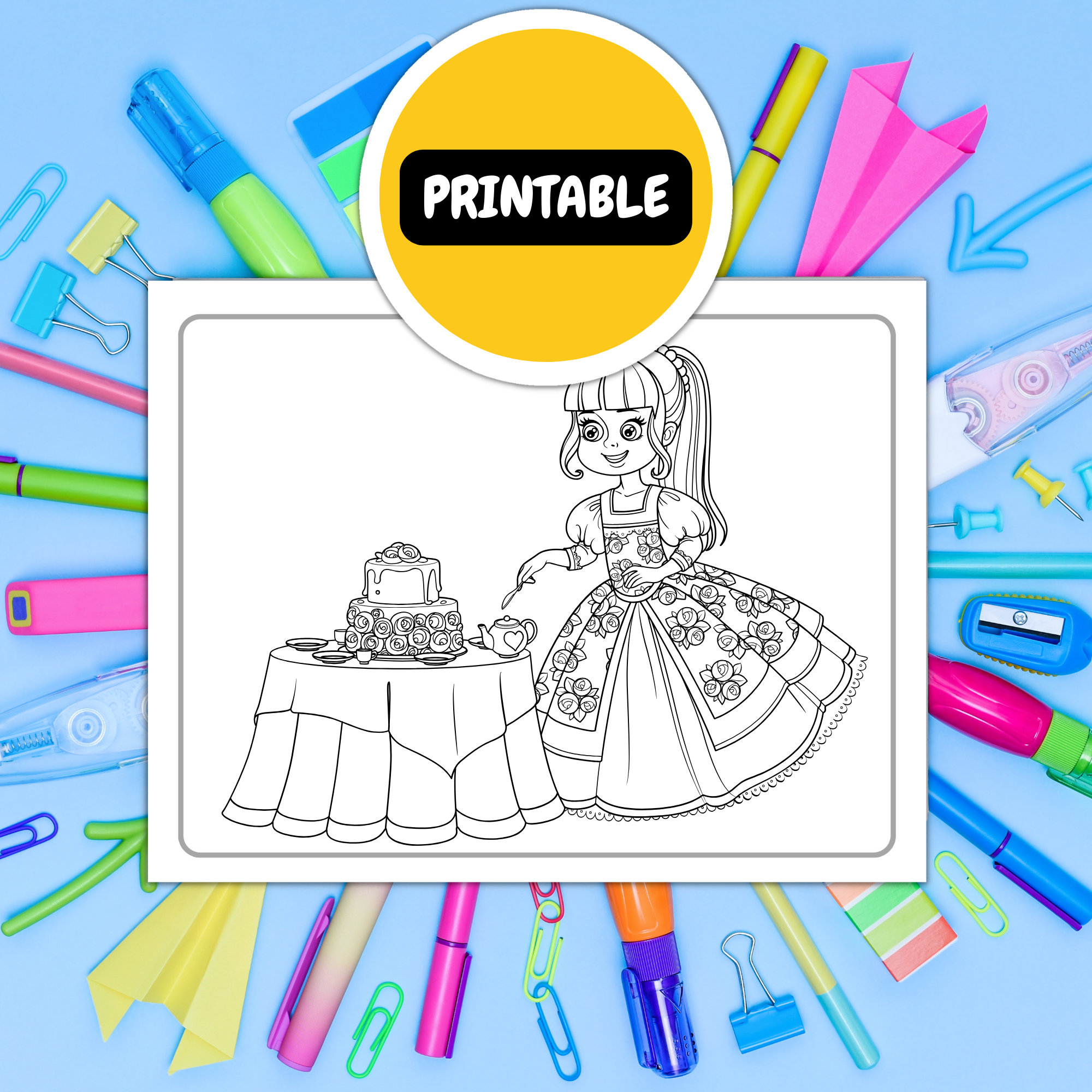 Little Princess Coloring Pages for Kids Ages 4-8 by Inkhorse - Etsy