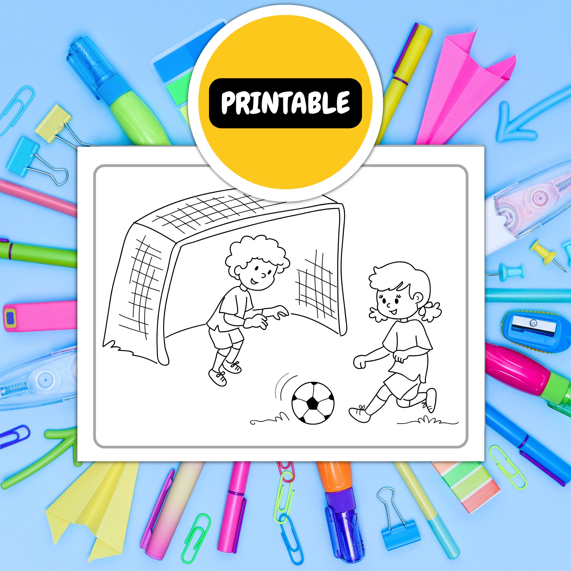 Soccer Coloring Pages for Kids Ages 412 Printable Coloring Book With