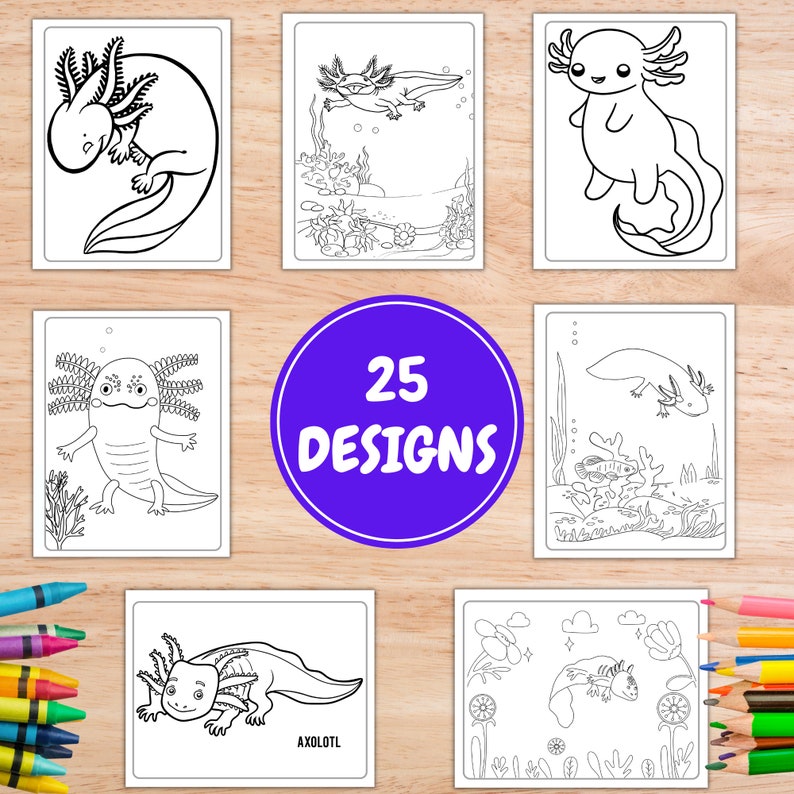 Axolotl Coloring Pages for Kids Ages 4-12 | Printable Coloring Book ...