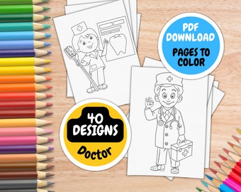 Doctor Coloring Pages For Kids Ages 4-8 by inkHORSE Publishing | Kids Coloring Book with 40 Digital Coloring Pages (PDF Download)