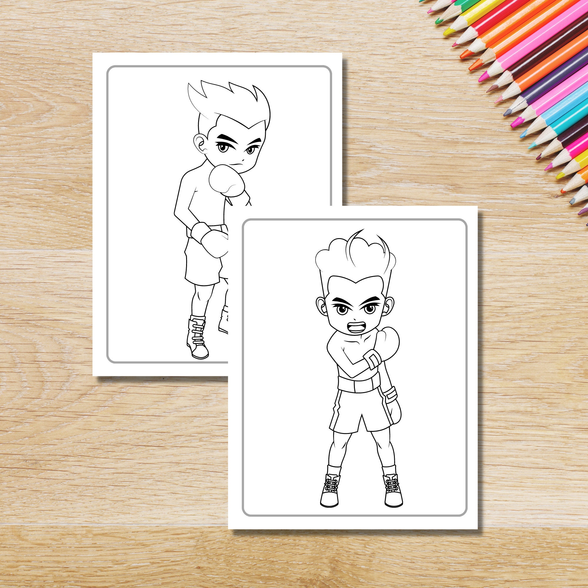 Boxing Coloring Pages for Kids Ages 4-8 by Inkhorse Publishing