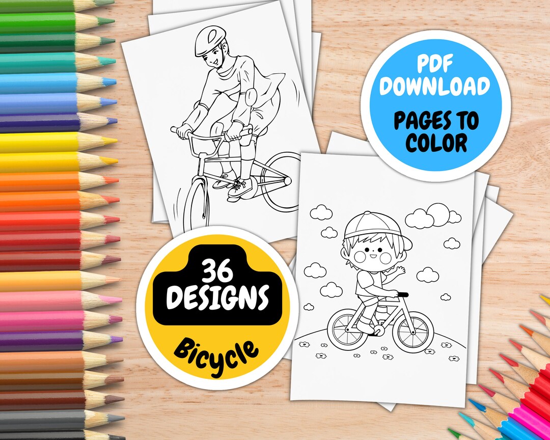 Bicycle Coloring Pages for Kids Ages 4-8 by Inkhorse Publishing | Kids ...