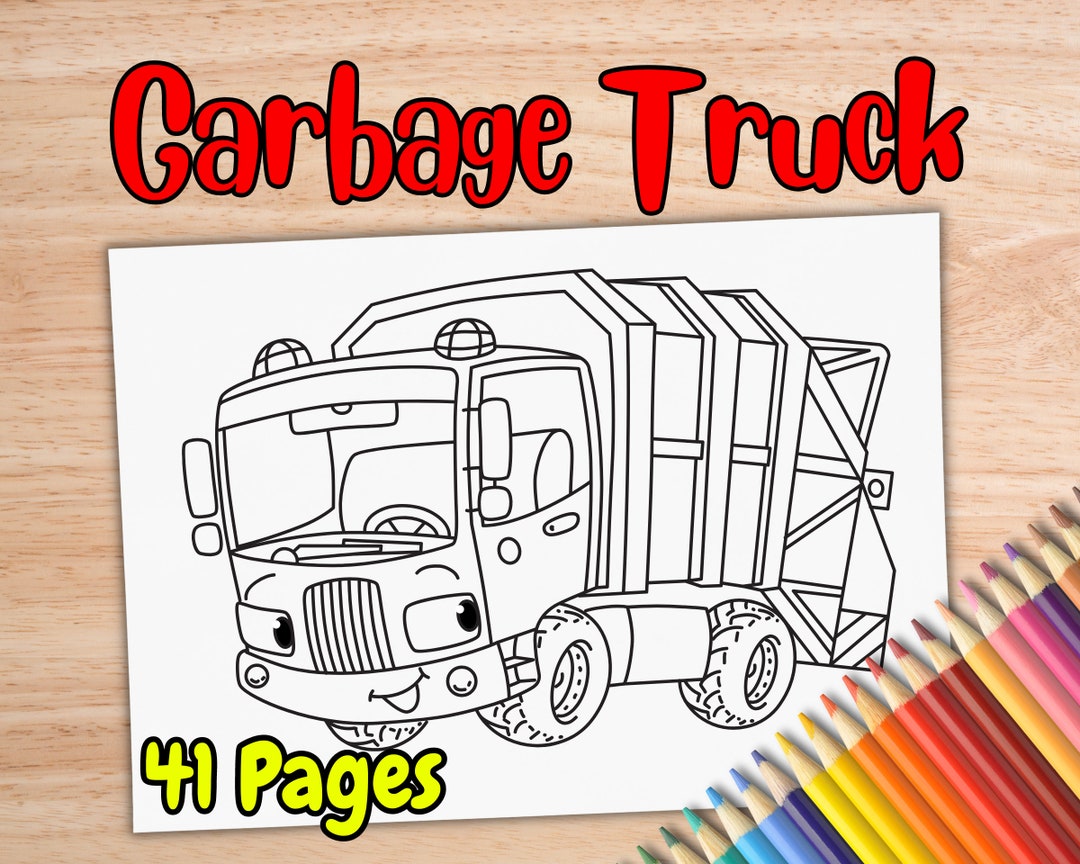 Garbage Truck Coloring Pages for Kids Ages 4-8 by Inkhorse Publishing ...