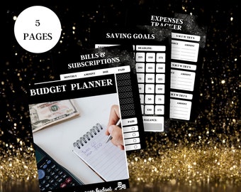 Printable Digital budget planner| Finance planner| Income Trackers| Savings planner