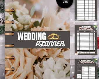 Ultimativer Digitaler Hochzeitsplaner | Druckbarer Hochzeitsplaner | Hochzeits-Checkliste| Personalisierte Hochzeitsplanung| Minimalist Guide Download