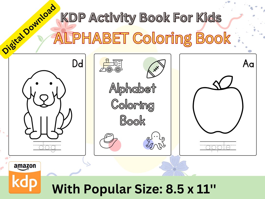 Alphabet Coloring Book KDP Kids Activity Book Interior Kids - Etsy