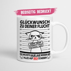Afscheidscadeau voor collega&#39;s | Gefeliciteerd met je ontsnapping | Afscheidscadeau voor een baanwisseling - glanzende mok
