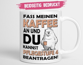 IJsbeerbeker met spreuk | Raak mijn koffie aan | Collega cadeau koffieliefhebber koffiemok