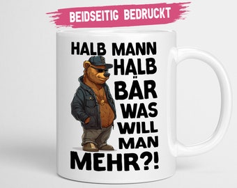 Papa Geschenk Tasse | Halb Mann halb Bär was will man mehr | Papa Tasse lustige Geschenke Tasse