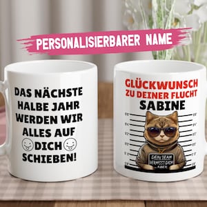 Congratulations on your escape | Farewell Gift Colleague Personalized Ceramic Mug