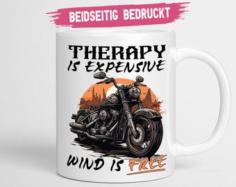 Motorrad Geschenk Biker Tasse | Motorcycle Accessories | Therapy is Expensive
