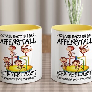 Tazza Con Scritta Per Addio Colleghi – “Schade Dass Du Den Scimmenstall Hier Verlässt” – Regalo Di Arrivederci, Cambio Lavoro, Ringraziamento, 330 Ml, Lavabile In Lavastoviglie - 4