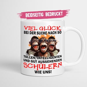 Lehrer Lehrerin Tasse | Viel Glück bei der Suche |  Abschiedsgeschenk Lehrer Tasse mit Spruch