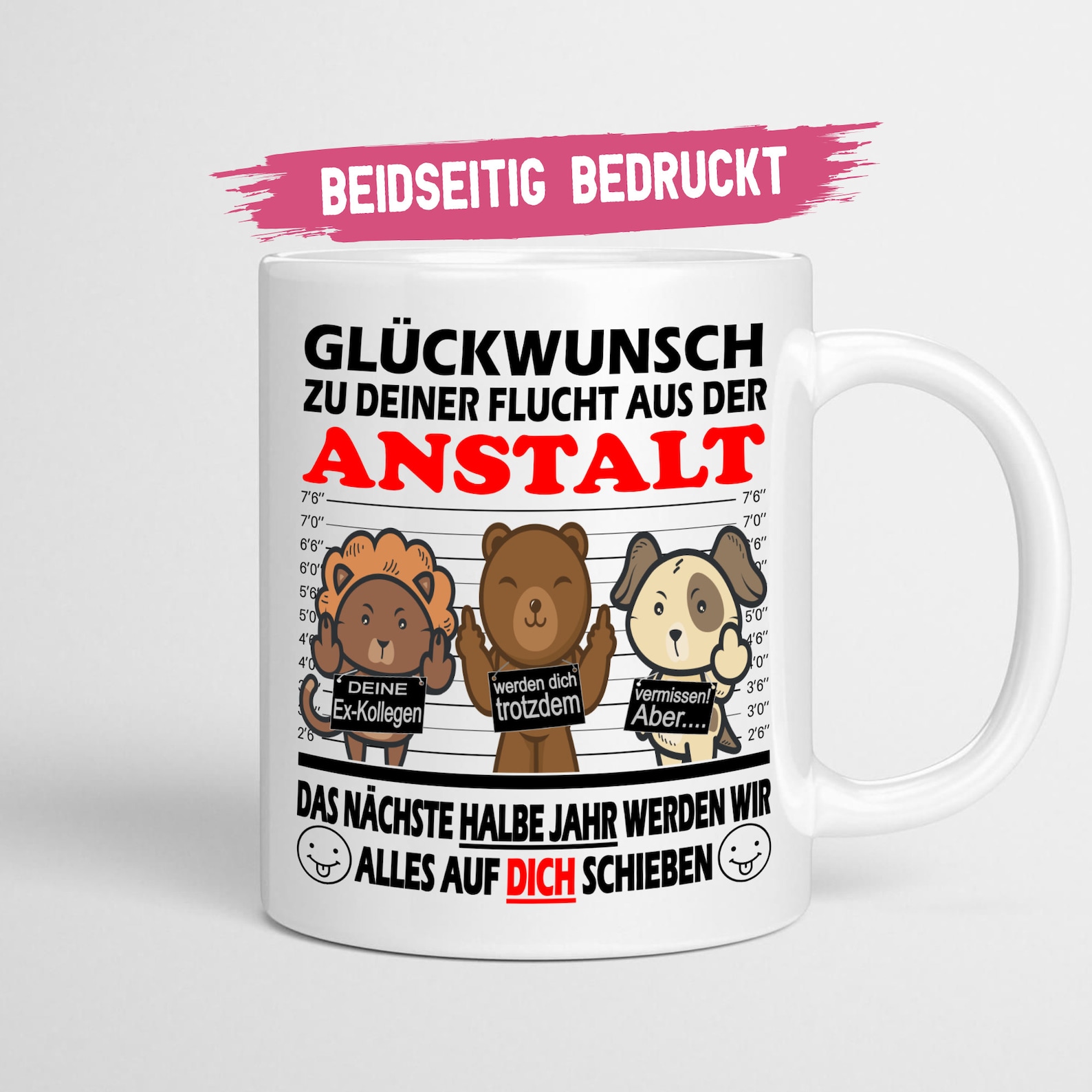 Abschiedsgeschenk Kollegen Glückwunsch zu Deiner Flucht aus der Anstalt Zum Abschied Jobwechsel