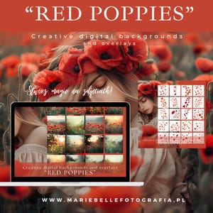 nakładki cyfrowe, photoshop overlays, tutorials, obróbka, tła cyfrowe, digital background, poppy overlays, poppies, nakładki maków