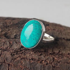 Handmade Turquoise Ring: 925 Sterling Silver, Gemstone Jewelry