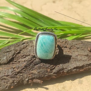 Larimar Ring, 925 Sterling Silver, Gemstone Ring, Handmade Ring, Designer Ring, Beautiful Ring, Statement Ring, Women Ring, Gifts For Him