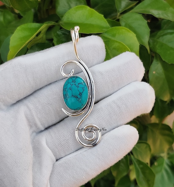 Ciondolo Fatto A Mano Con Pietra Preziosa Turchese: Eleganti - Foto 9