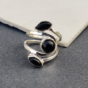 925 Sterling Silver Ring, Black Onyx Ring, Handmade Ring, Onyx Ring, Boho Ring, Vintage Ring, Designer Ring, Woman Ring, Gift Jewelry,