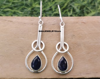 Orecchini a perno pendenti lunghi ricamo colore nero e bianco - Chic Ad Hoc