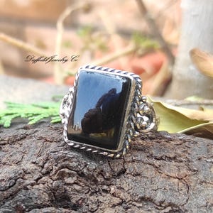 Black Onyx Ring, 925 Sterling Silver Ring, Handmade Ring, Gemstone Ring, Friendship Ring, Wedding Ring,  Wonderful Ring, Designer Ring,