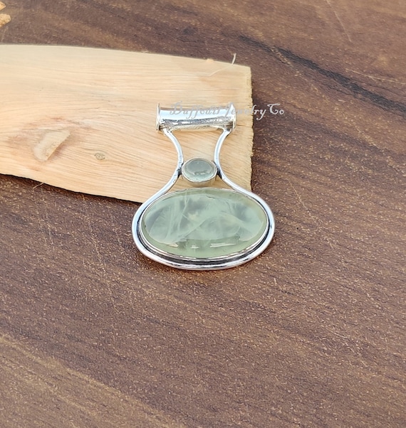 Sterling Silver Prehnite Pendant: Stylish Gemstone Jewelry