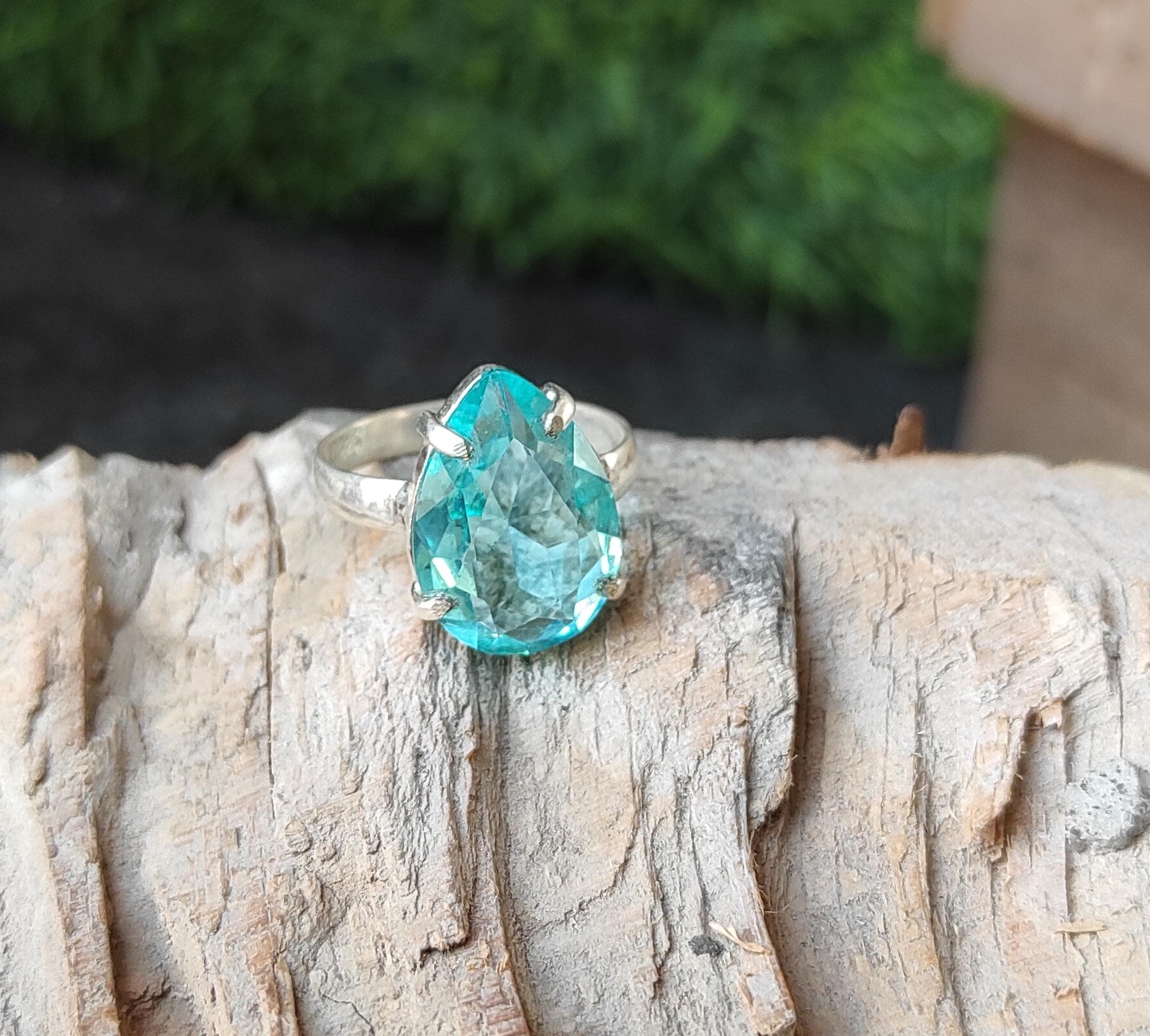 Bellissimo Anello In Argento Sterling 925 Con Pietra Preziosa