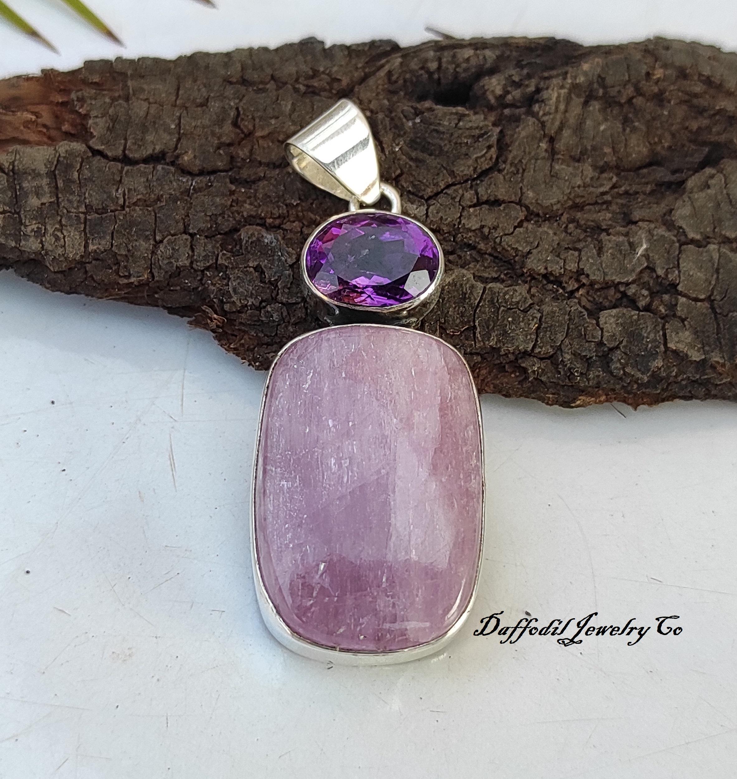 Collier En Argent Sterling Avec Améthyste Et Quartz Rose - Fait Main Et Neuf Avec étiquettes