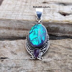 Monarch Opal Sterling Silver Pendant: Handmade Gemstone Jewelry