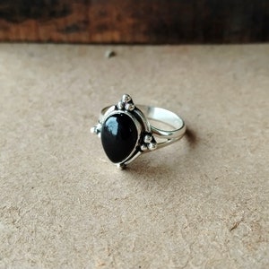 Natural Black Onyx Ring, 925 Sterling Silver Ring, Gemstone Ring, Designer Ring ,Handmade Ring, Wedding Ring, Statement Ring, Gift For Her
