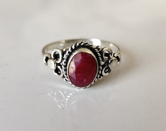 Handgemachter Rubin Edelsteinring: 925 Sterling Silber Schmuck