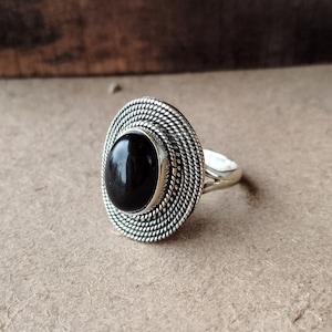 Natural Black Onyx Ring, 925 Sterling Silver Ring, Gemstone Ring, Designer Ring ,Handmade Ring, Wedding Ring, Anniversary Ring, Gift For Her