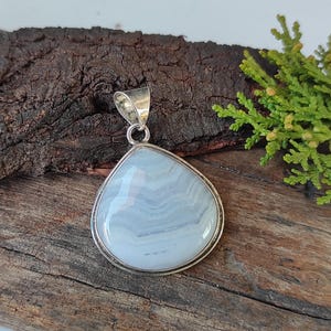 Blauer Spitze Achat Anhänger, 925 Sterling Silber Anhänger, handgemachter Anhänger, Edelstein Anhänger, Designer Anhänger, Silber Anhänger, Geschenk für Mutter