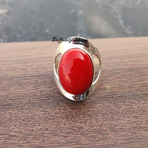 925 Sterling Silver Ring, Natural Red Coral Ring, Designer Ring, Handmade Gemstone Ring, Gift For Her, Christmas Ring, Silver Jewelry Item,