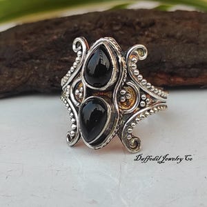 Black Onyx Ring, 925 Sterling Silver Ring, Handmade Ring, Gemstone Ring, Women Ring, Wedding Ring, Jewelry Ring, Designer Ring, Silver Ring