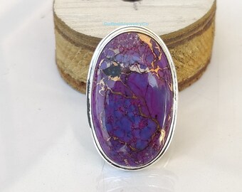 Purple Oyster Turquoise Sterling Silver Ring