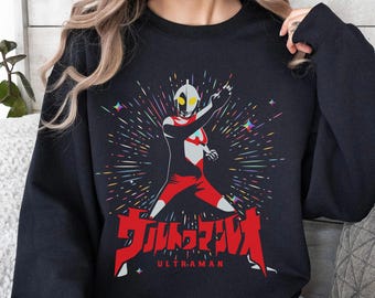 Ultraman Shirt, Otaku Superhero Sweater, Retro 80s Nostalgia TV Merch, OG Ultra man Sweatshirt, Anime Gifts For Him, Kaiju Alien Merch 2707