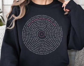 Custom Vinyl Song Favorite Lyrics Shirt, Personalized Music Artiste Lover Sweatshirt, Rock Band Gift For Concert, Musician Teacher Tee 2460