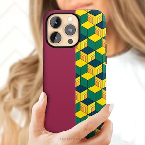 Demon Slayer Phone Case, iPhone 17 Pro Max Case, S24 Ultra Cell  Phone Tough Case, Anime Giyu Clothing Pattern Mobile Accessory Gift 2508C