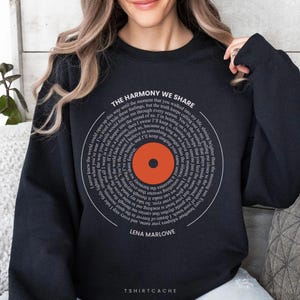 Custom Vinyl Song Lyrics Shirt, Personalized Music Songwriter Sweatshirt, Rock Band Gift For Concert Festival, Musician Teacher Tee 2458