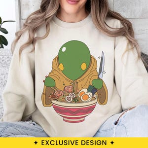 FFVII Tonberry Ramen Shirt, FF7 Japanese Bowl Sweatshirt, Gaming Gift For Him, Cozy Gamer Boyfriend Boy Gift, Fantasy Video Games Merch 2758