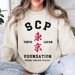 SCP Foundation Tokyo Sweatshirt, SCP Logo Merch, Secure Contain Protect TShirt, Scp Universe Gift For Fans, Scp Emblem Crewneck Shirt 2869