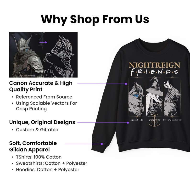 Elden Ring Nightreign Executor Shirt, Forsaken Hollow Nightfarer Sweatshirt, Fromsoft Video Game Sweater, Soulsborne Gamer Gaming Tee 2662 image 11