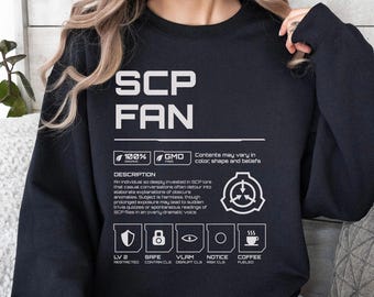 SCP Fan Shirt, Funny Scp Foundation Sweatshirt, Scp Merch Gift, Scp Apparel, Gamercore Video Game Gifts for RPG Gamer Lifestyle Shirt 2989