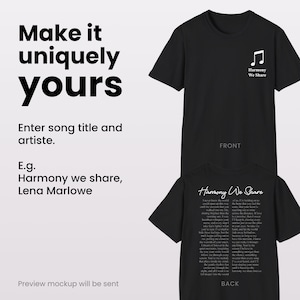 Custom Song Lyrics Hoodie, Favorite Track Front And Back Shirt, Music Teacher Gift, Musical Concert Show Lover Merch, Audiophile Gift 2487 image 9